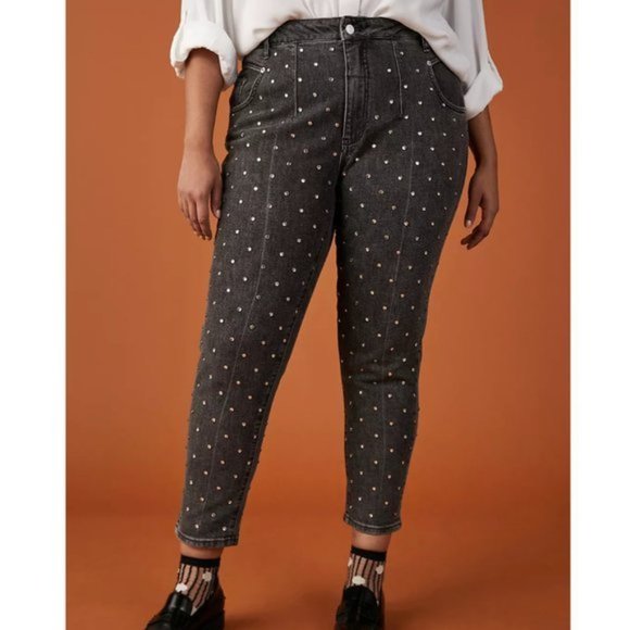 NWT Pilcro Ultra High-Rise Beaded Straight Jeans - Picture 2 of 8